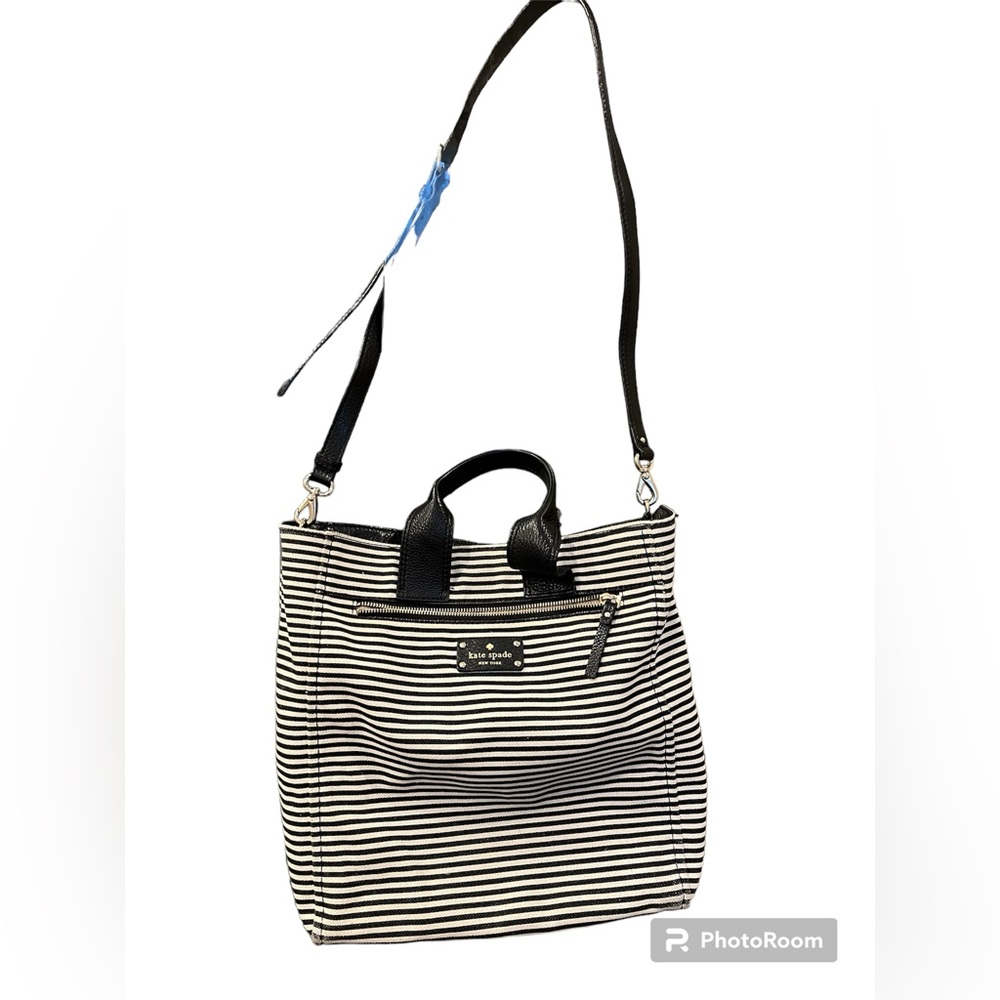 Kate spade crossbody tote bag. Black & white stripe